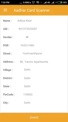 Aadhaar Card Scanner android App screenshot 0